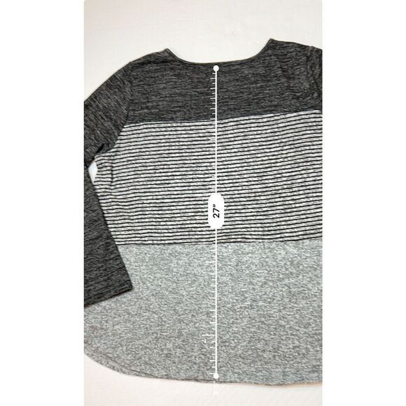 St. John’s Bay Soft Striped Tunic Lightweight Sweater Gray‎ Plus Size XL - Picture 7 of 10